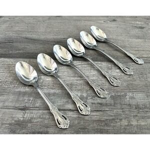 Stanley‎ Roberts Rogers Spoons Place/Oval Stainless Valentine Set Of 6 Pierced